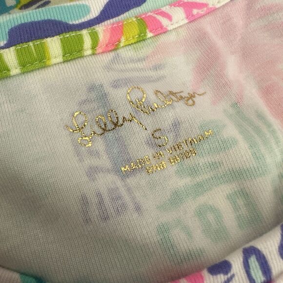 Lilly Pulitzer Halee Top Short Sleeve Private Island Palm Tree  SMALL - Picture 7 of 8